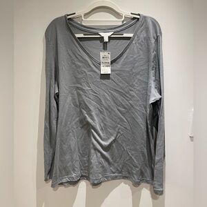 Charter Club Gray Long Sleeve Pajama Top